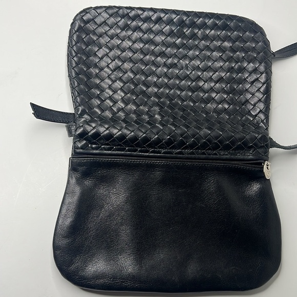 Leather Vintage Intrecciato Shoulder Bag - Made in Italy - Picture 11 of 12